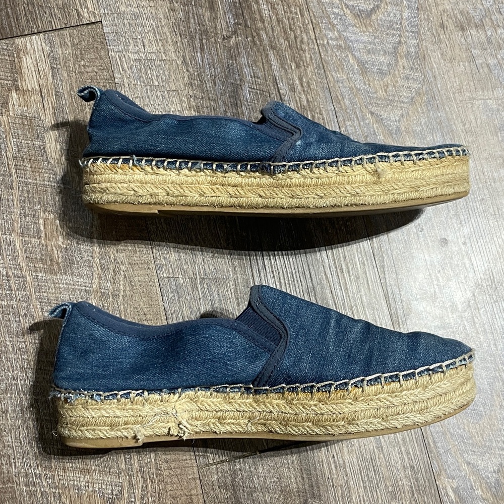 Sam Edelman Carrin Denim Platform Espadrille Slip-On Shoes - Picture 4 of 7
